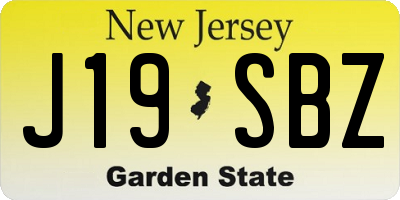 NJ license plate J19SBZ