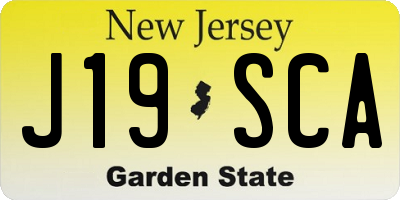 NJ license plate J19SCA