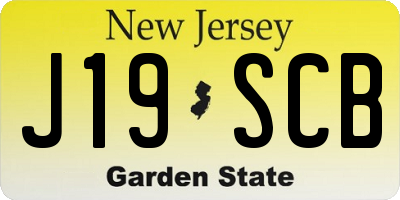 NJ license plate J19SCB