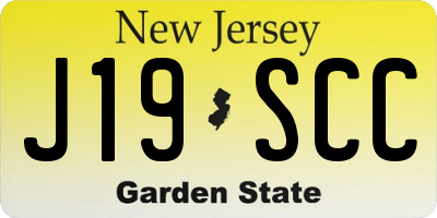 NJ license plate J19SCC