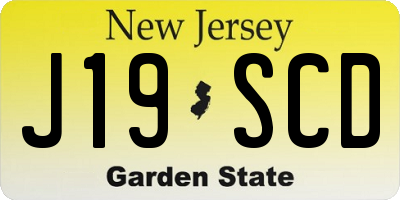 NJ license plate J19SCD