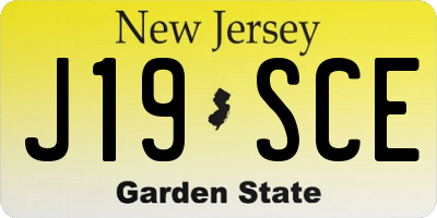 NJ license plate J19SCE