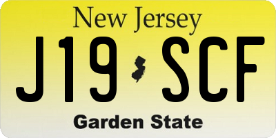 NJ license plate J19SCF