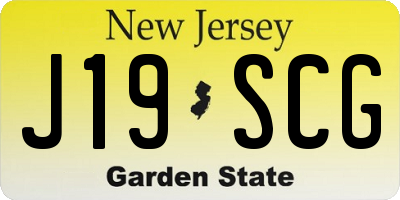 NJ license plate J19SCG
