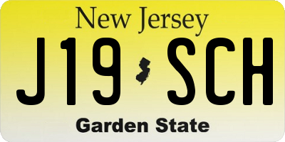 NJ license plate J19SCH