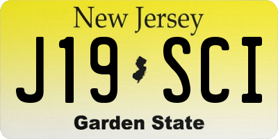 NJ license plate J19SCI