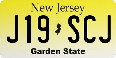 NJ license plate J19SCJ