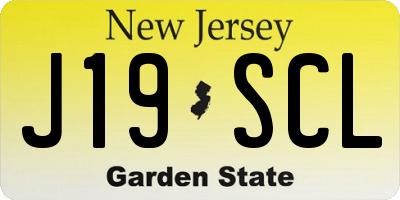 NJ license plate J19SCL
