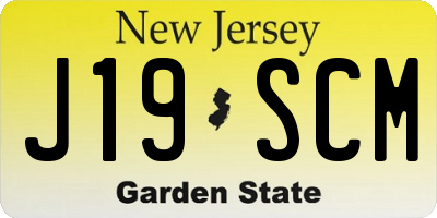 NJ license plate J19SCM