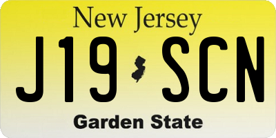 NJ license plate J19SCN