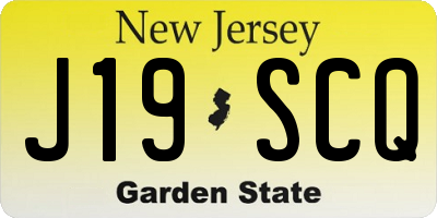 NJ license plate J19SCQ