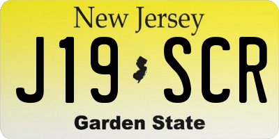 NJ license plate J19SCR