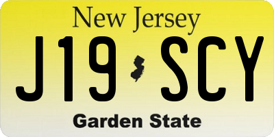 NJ license plate J19SCY