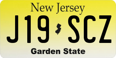 NJ license plate J19SCZ