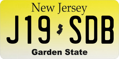 NJ license plate J19SDB