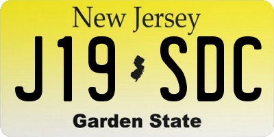 NJ license plate J19SDC
