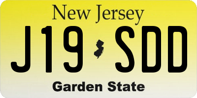 NJ license plate J19SDD