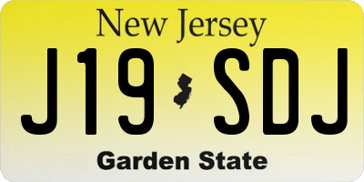 NJ license plate J19SDJ