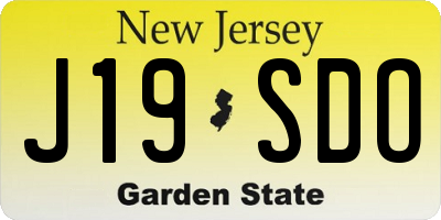 NJ license plate J19SDO