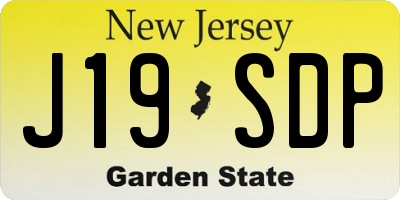NJ license plate J19SDP