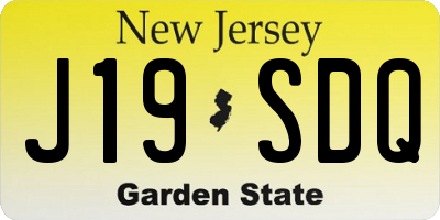 NJ license plate J19SDQ