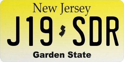 NJ license plate J19SDR