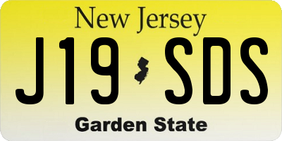 NJ license plate J19SDS