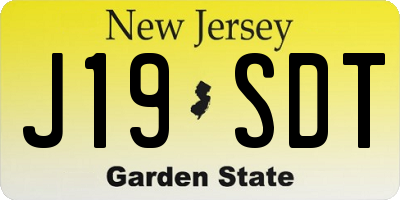 NJ license plate J19SDT