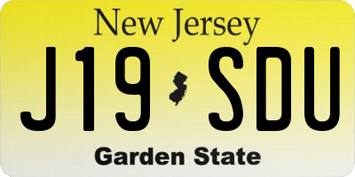 NJ license plate J19SDU