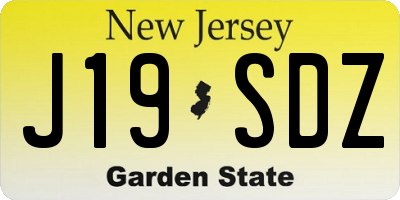 NJ license plate J19SDZ