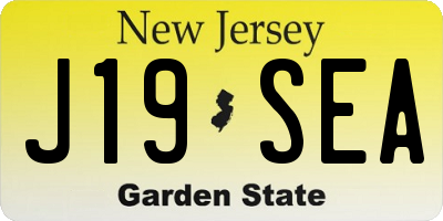 NJ license plate J19SEA