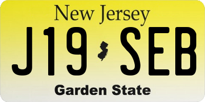 NJ license plate J19SEB