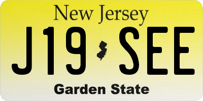 NJ license plate J19SEE