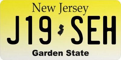 NJ license plate J19SEH
