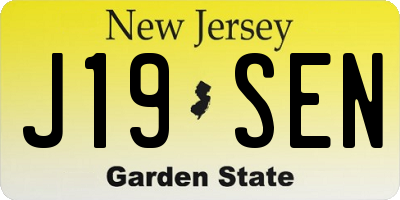 NJ license plate J19SEN
