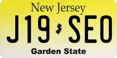 NJ license plate J19SEO