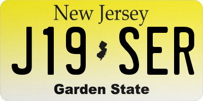 NJ license plate J19SER