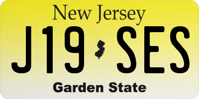 NJ license plate J19SES