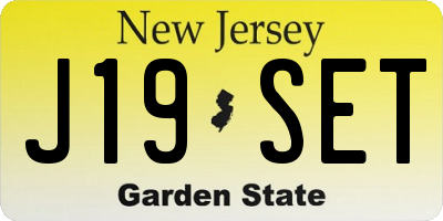 NJ license plate J19SET