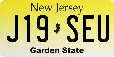 NJ license plate J19SEU