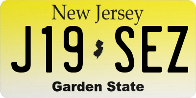 NJ license plate J19SEZ