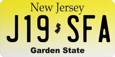 NJ license plate J19SFA