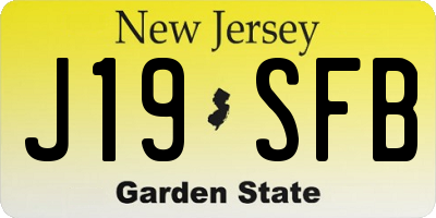 NJ license plate J19SFB