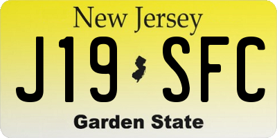 NJ license plate J19SFC