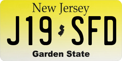 NJ license plate J19SFD