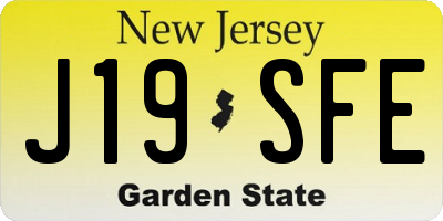 NJ license plate J19SFE