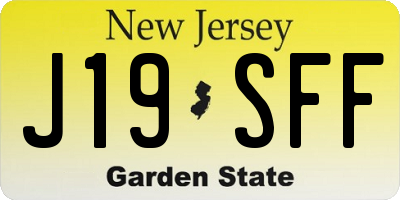 NJ license plate J19SFF
