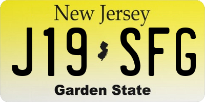 NJ license plate J19SFG