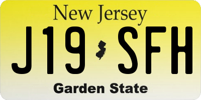 NJ license plate J19SFH