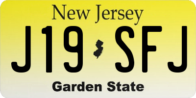 NJ license plate J19SFJ